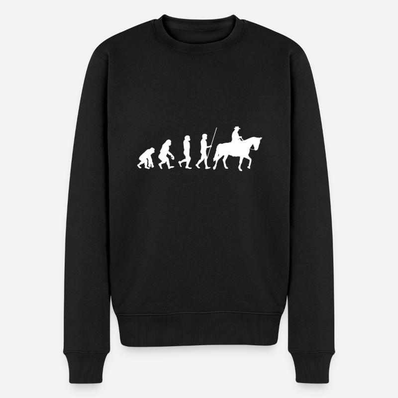 Evolution Reiter - Männer Premium Bio Pullover - Schwarz