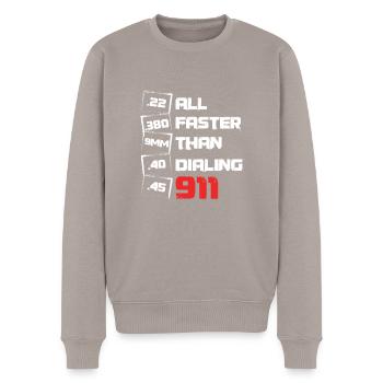 All Faster Than Dialing Artillery Rights Gunsmith - Men's Premium Organic Jumper - taupe - Front - Nico (187cm)
