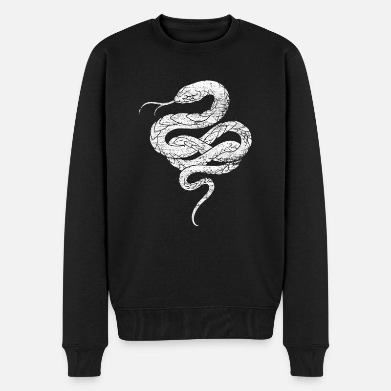 Serpent Langue de serpent Peau de serpent - Pull Premium bio Homme - noir