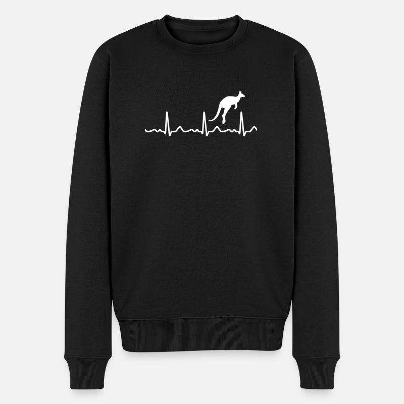 Känguru-Herzschlag Australien Wallaby Musks - Männer Premium Bio Pullover - Schwarz