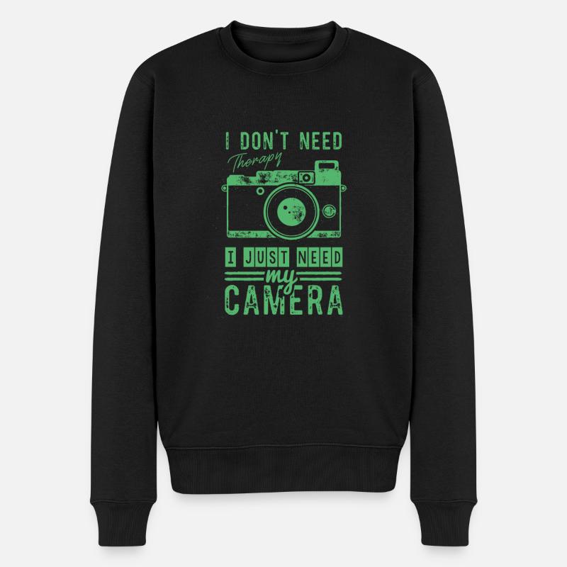 Camera Camera Camera Camera - Men's Premium Organic Jumper - black