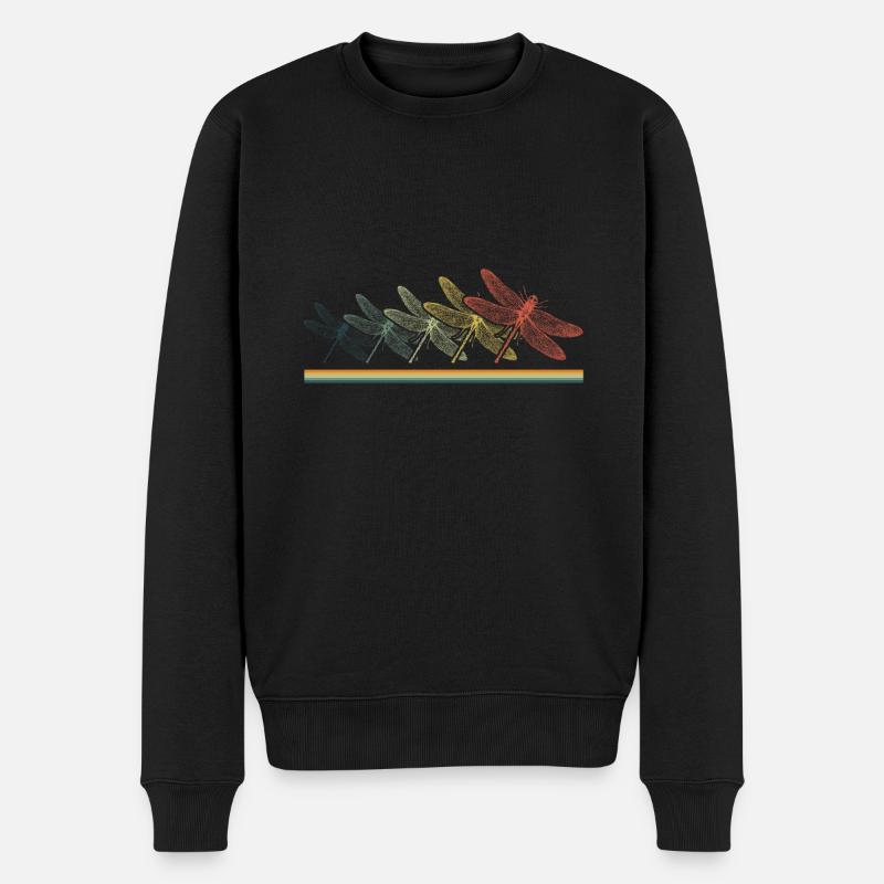Libelle Feinde - Männer Premium Bio Pullover - Schwarz