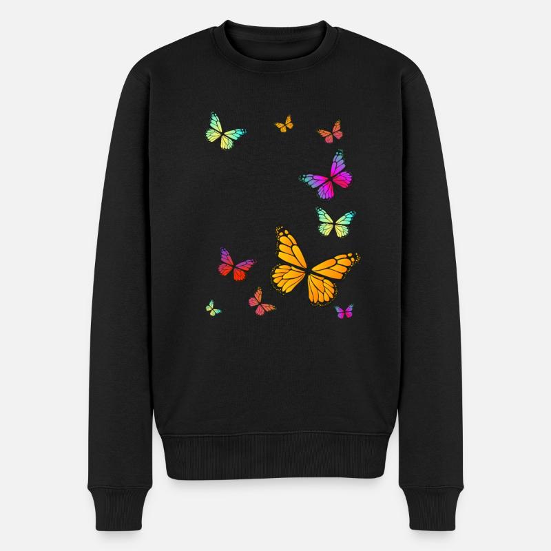 Schmetterlinge Flügel - Männer Premium Bio Pullover - Schwarz