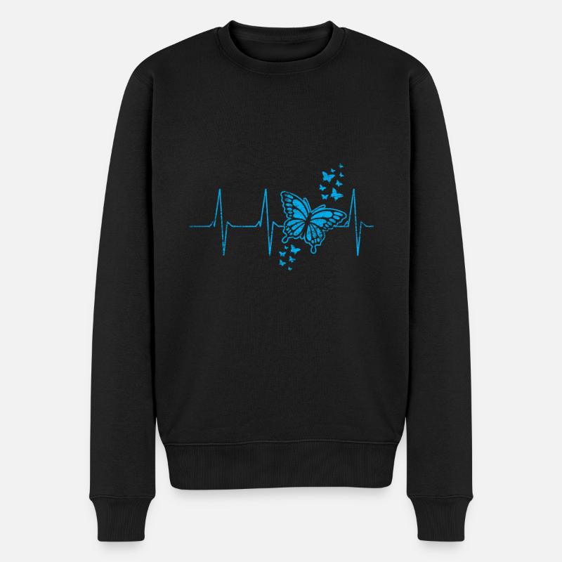 Papillon battement de coeur - Pull Premium bio Homme - noir