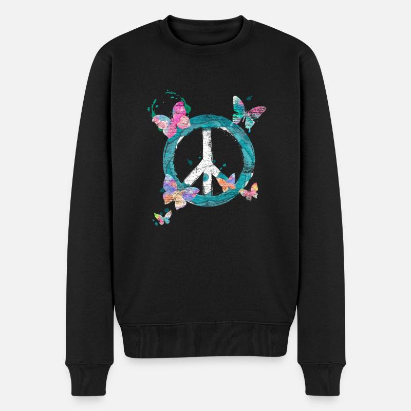 Papillons Paix - Pull Premium bio Homme - noir