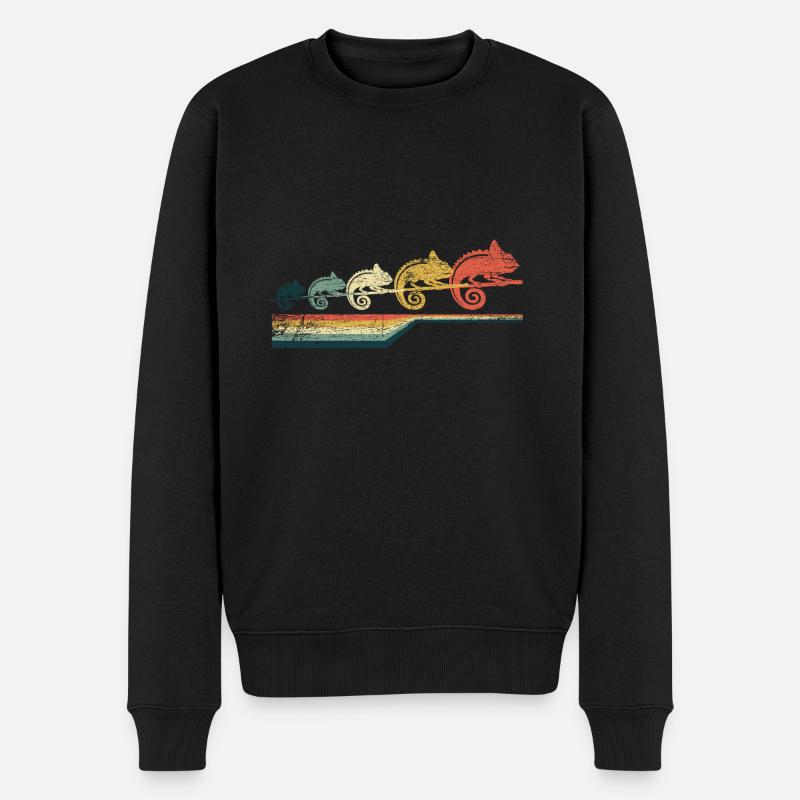 Chamäleon Bedrohte Tierart - Männer Premium Bio Pullover - Schwarz