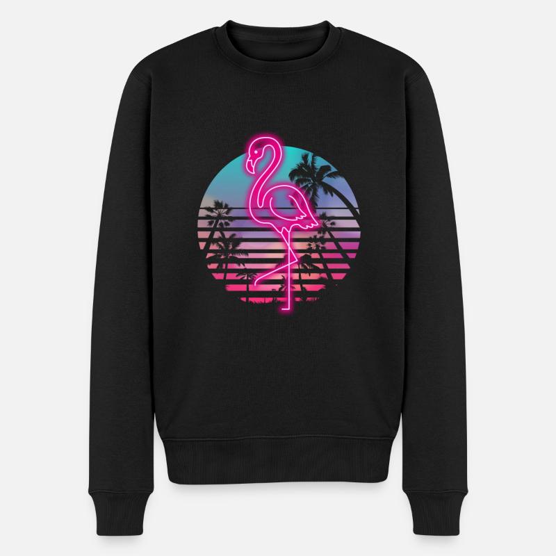 Flamingo Miami - Männer Premium Bio Pullover - Schwarz