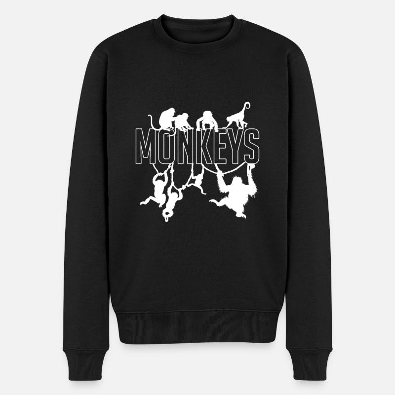 Singe singe humain - Pull Premium bio Homme - noir