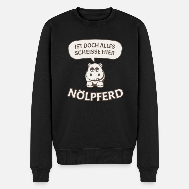 Nölpferd - Männer Premium Bio Pullover - Schwarz