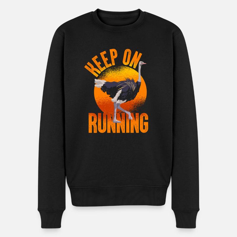 Autruche endurance course - Pull Premium bio Homme - noir