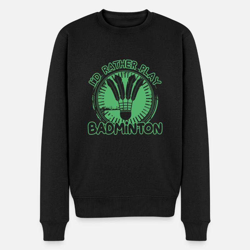 Badminton - Männer Premium Bio Pullover - Schwarz