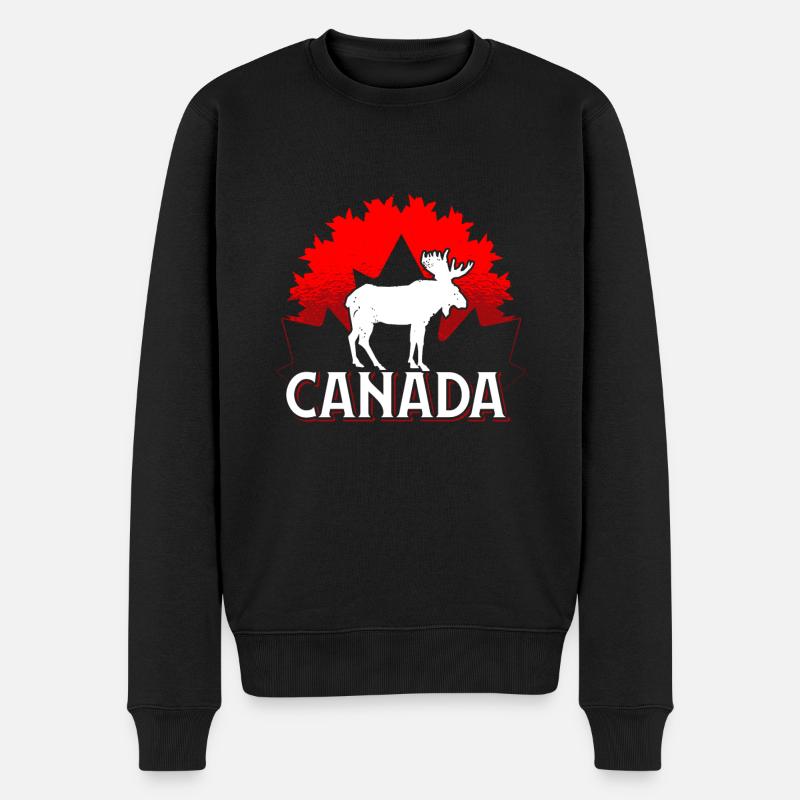 Kanada - Männer Premium Bio Pullover - Schwarz