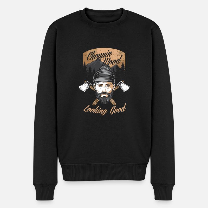 Forstwirtschaft Holzfäller Holzfäller Choppin - Männer Premium Bio Pullover - Schwarz