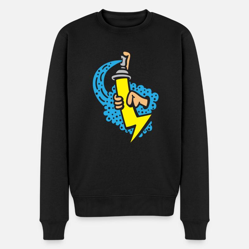 graffiti - Pull Premium bio Homme - noir