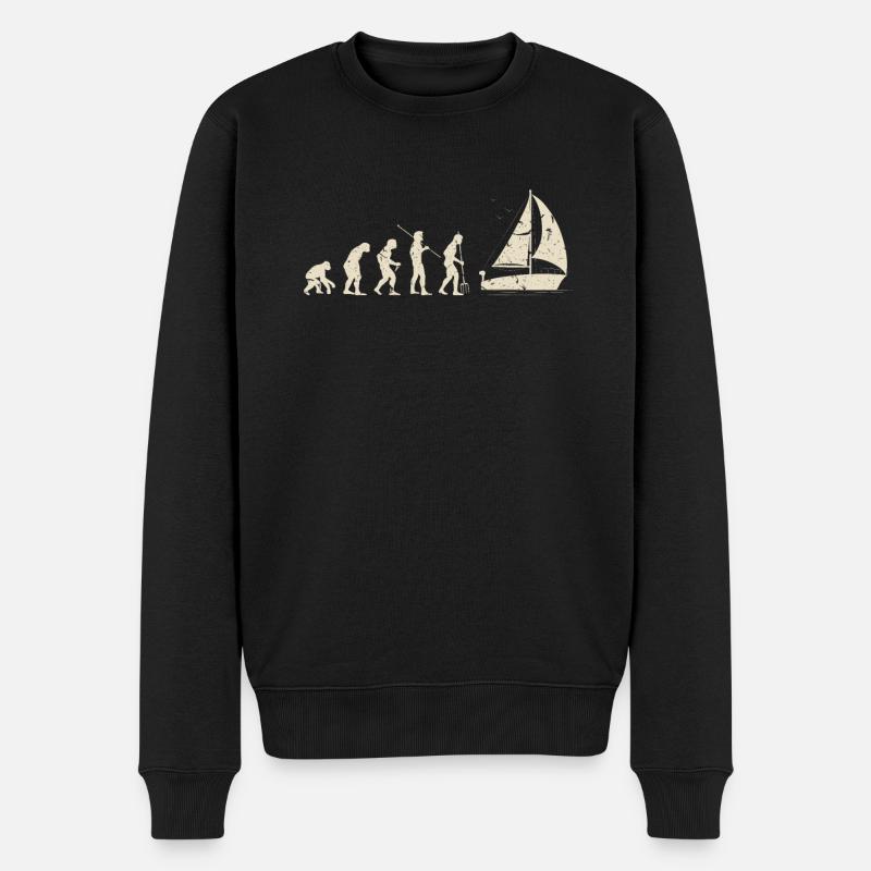 Segeln Evolution - Männer Premium Bio Pullover - Schwarz