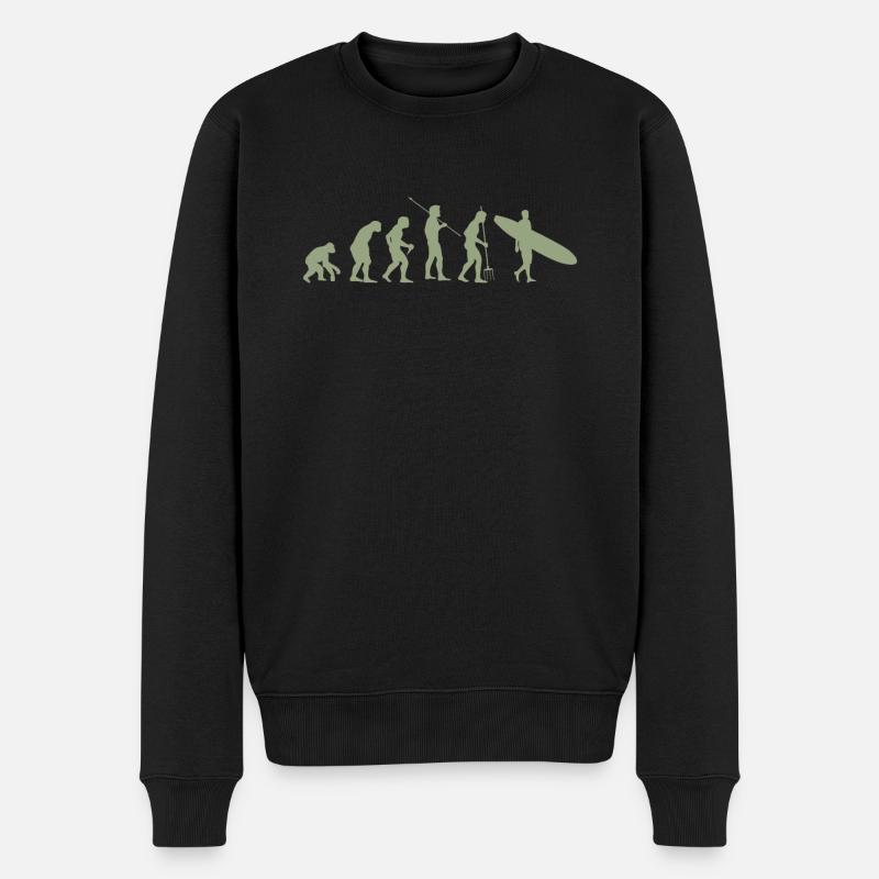 Surfing Evolution - Men's Premium Organic Jumper - black