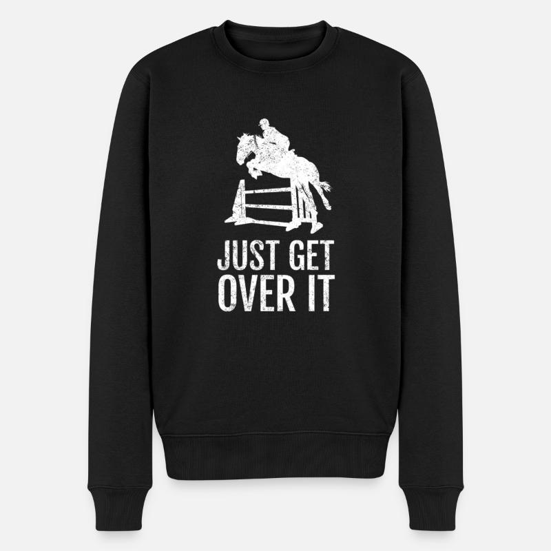 Équitation Cheval Show Jump - Juste pour le surmonter! - Pull Premium bio Homme - noir