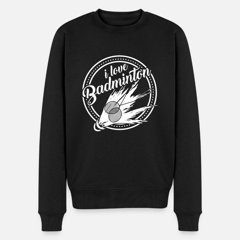 Badminton - Männer Premium Bio Pullover - Schwarz