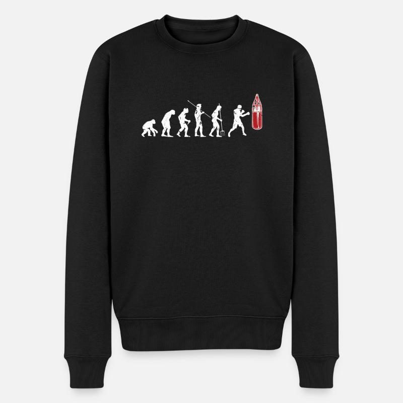 Boxen Evolution - Männer Premium Bio Pullover - Schwarz