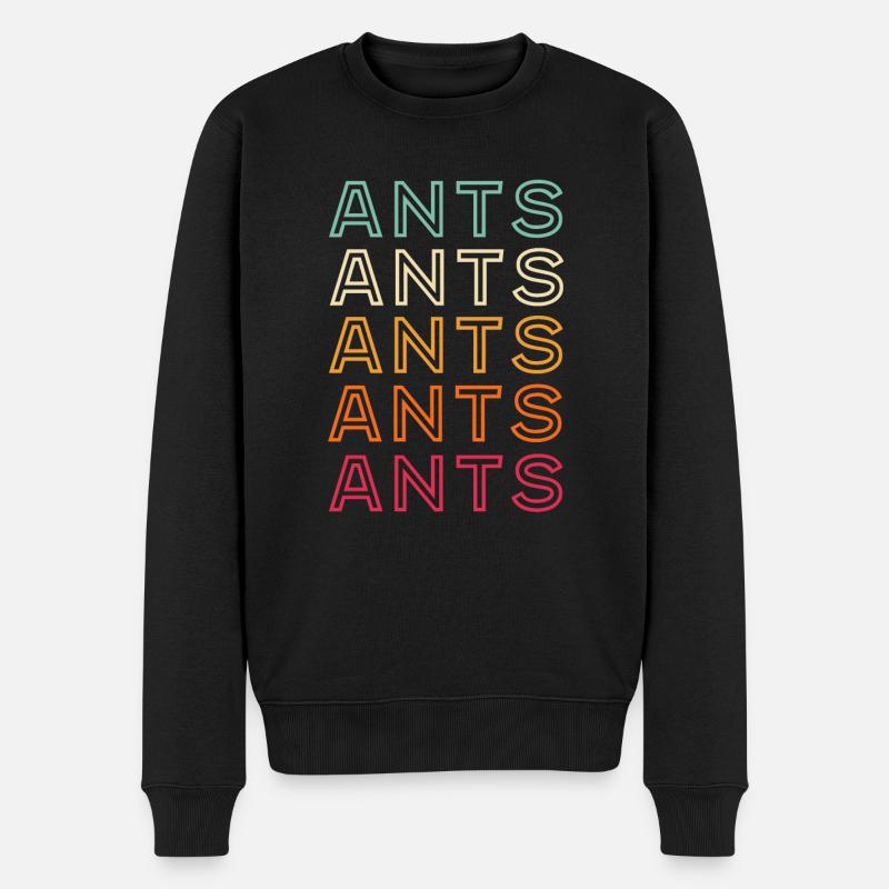 Ameise Retro - Männer Premium Bio Pullover - Schwarz