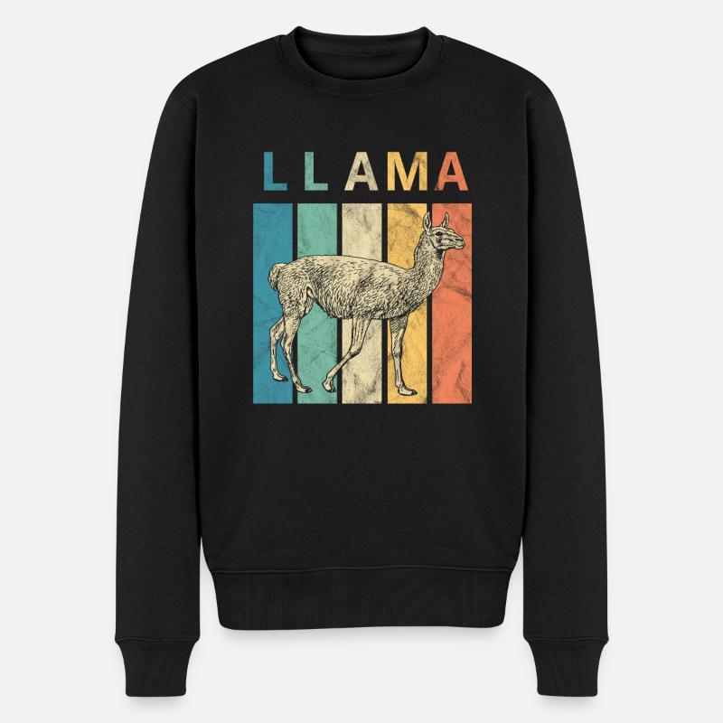 Lama rétro - Pull Premium bio Homme - noir