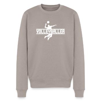 Volleyballer - Männer Premium Bio Pullover - Taupe - Vorne - Nico (187cm)