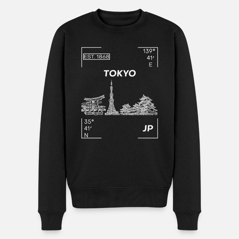TOKYO - Männer Premium Bio Pullover - Schwarz