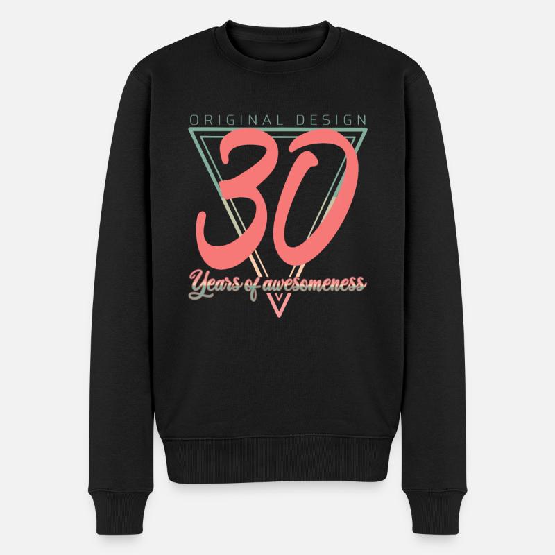 30 Dreißig - Männer Premium Bio Pullover - Schwarz