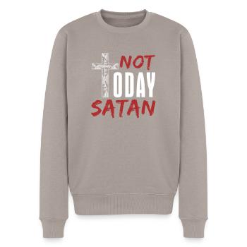 devil - Men's Premium Organic Jumper - taupe - Front - Nico (187cm)