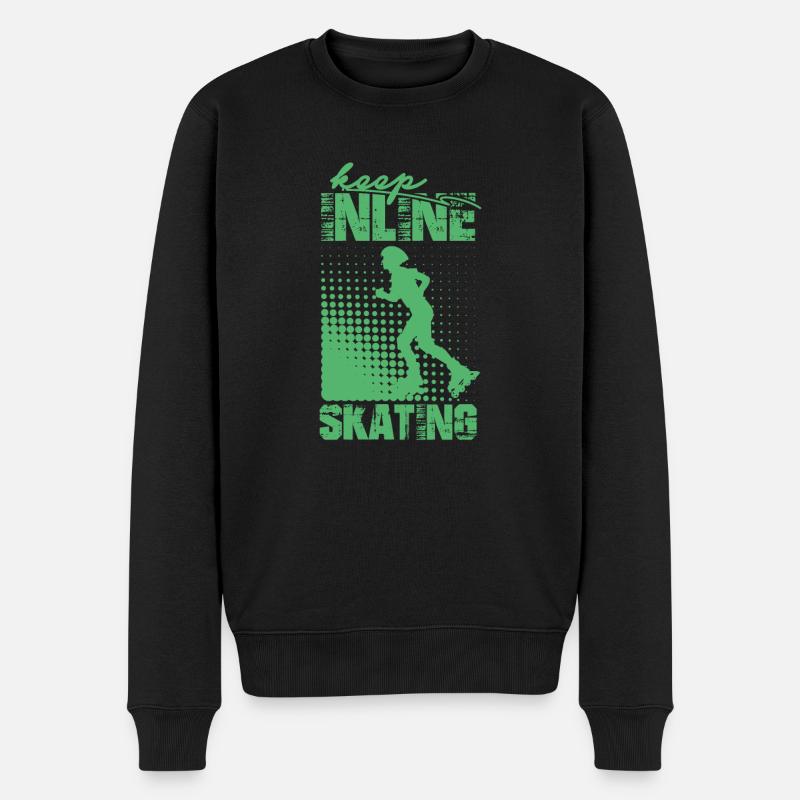 Sk8 Inline Skate Inliner Inline Skating Rollschuhe - Männer Premium Bio Pullover - Schwarz