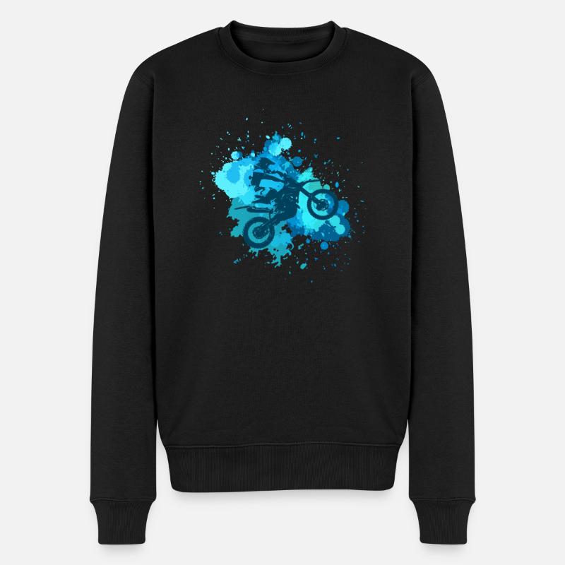Motocross Splatter Dirt Bike Riders Racing - Männer Premium Bio Pullover - Schwarz
