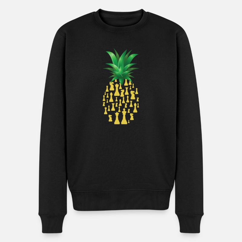 Schach - Schachfiguren Ananas - Männer Premium Bio Pullover - Schwarz