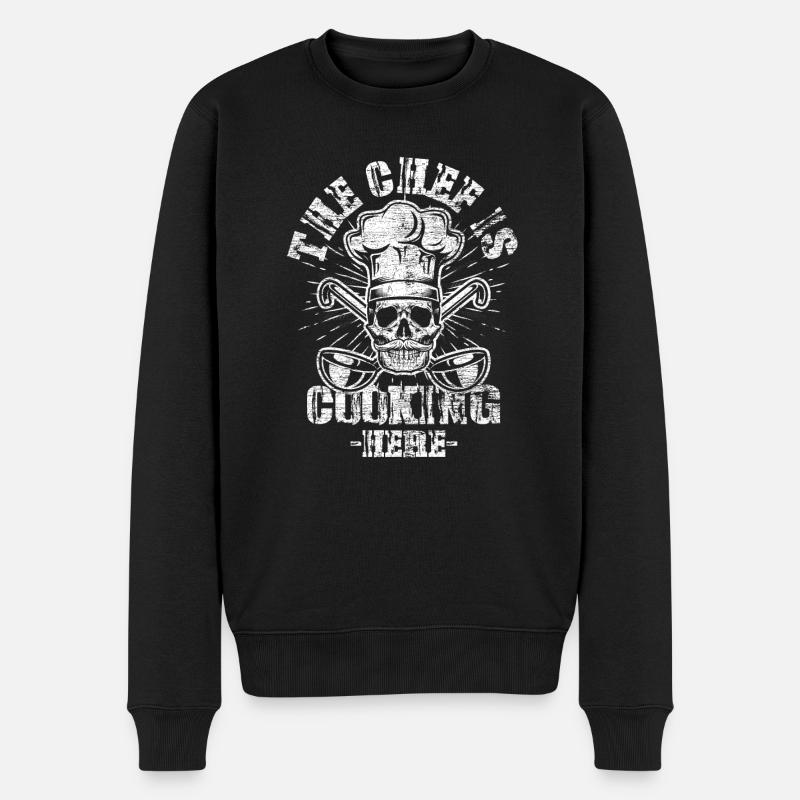 Koch - Männer Premium Bio Pullover - Schwarz