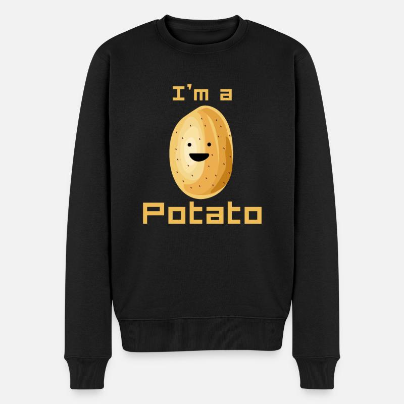 Ich bin eine Kartoffel - Männer Premium Bio Pullover - Schwarz