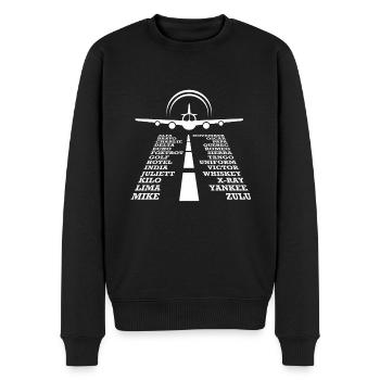 Aéroport pilote - Pull Premium bio Homme - noir - Devant - Nico (187cm)