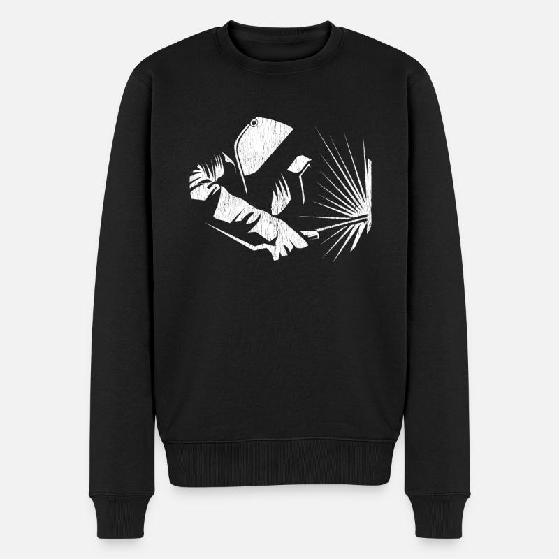 Schweißer - Männer Premium Bio Pullover - Schwarz