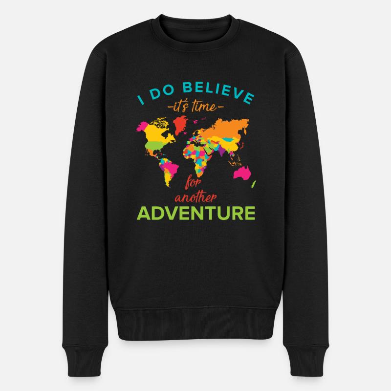 Reisen Abenteuer - Männer Premium Bio Pullover - Schwarz