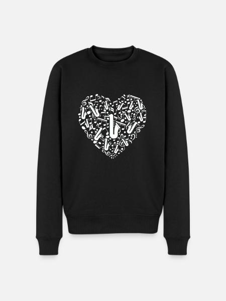 Saxophon - Männer Premium Bio Pullover - Schwarz