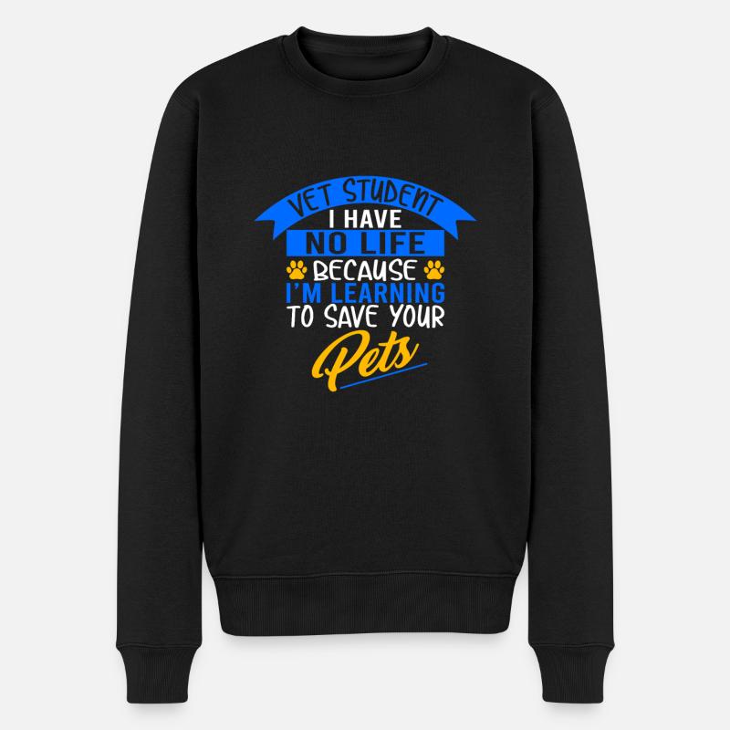 Tierarzt Student - Männer Premium Bio Pullover - Schwarz