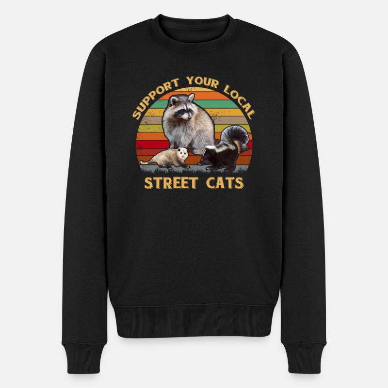 Support Your Local Street Cats T-Shirt - Männer Premium Bio Pullover - Schwarz