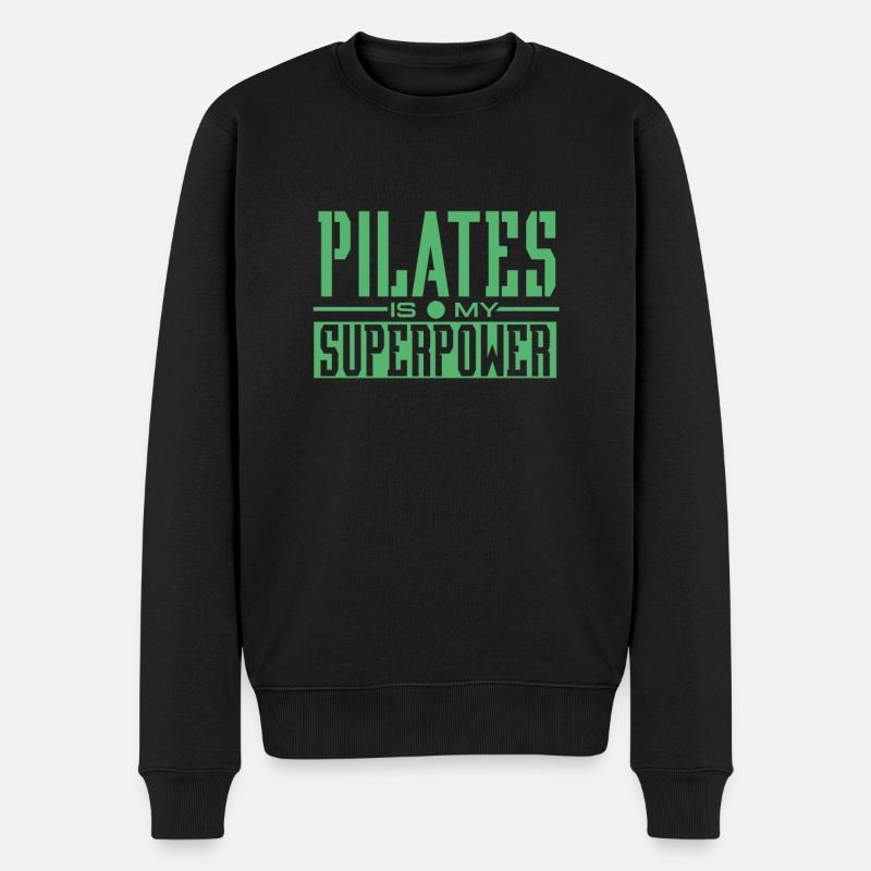 Pilates - Männer Premium Bio Pullover - Schwarz