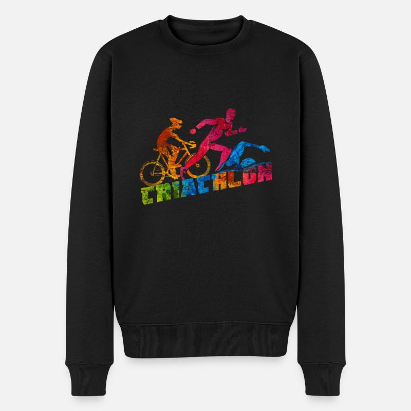 Triathlon - Männer Premium Bio Pullover - Schwarz