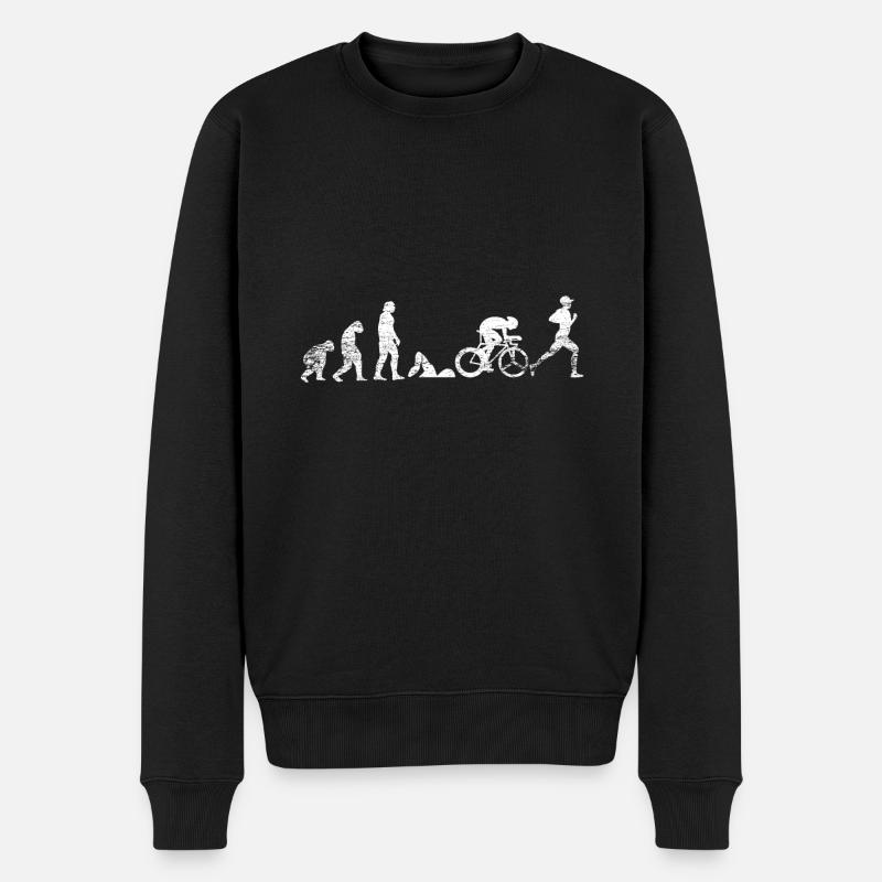 Triathlon Evolution - Männer Premium Bio Pullover - Schwarz