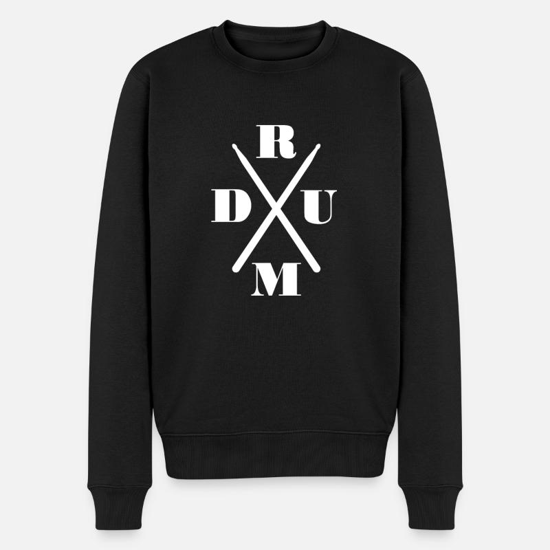 Schlagzeug Drumsticks - Männer Premium Bio Pullover - Schwarz
