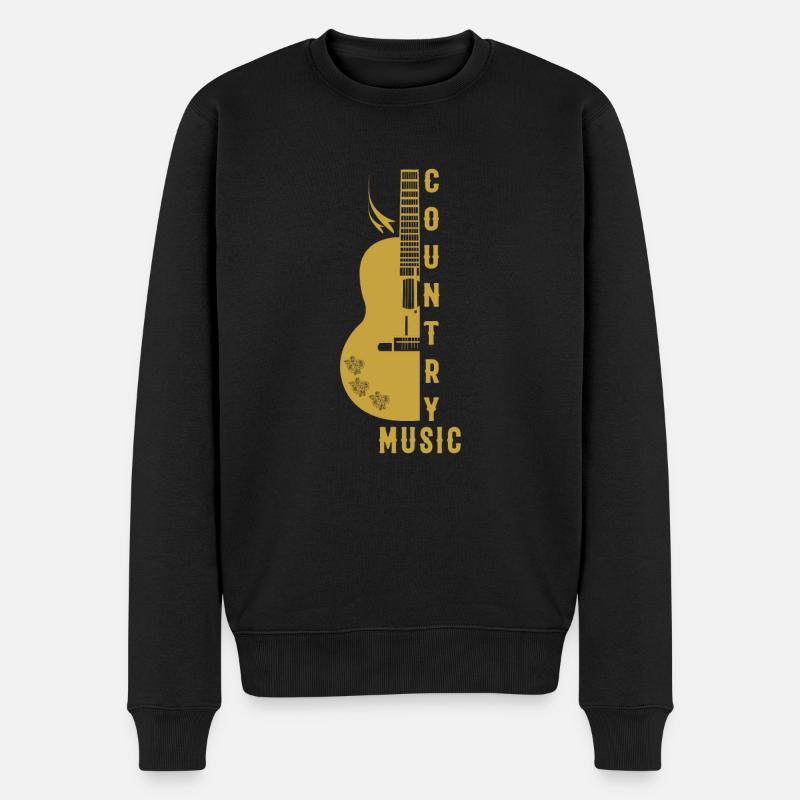Gitarre Country Western - Männer Premium Bio Pullover - Schwarz