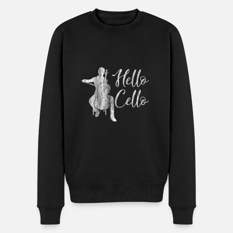 Cello Freude - Männer Premium Bio Pullover - Schwarz