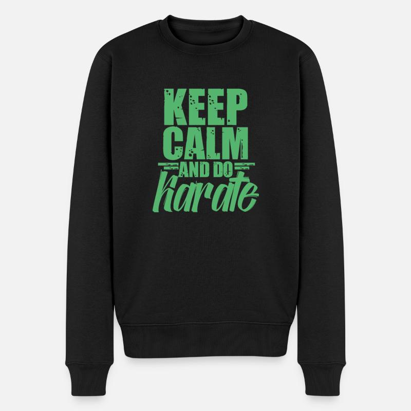 Karate Karate Karate Karate - Männer Premium Bio Pullover - Schwarz