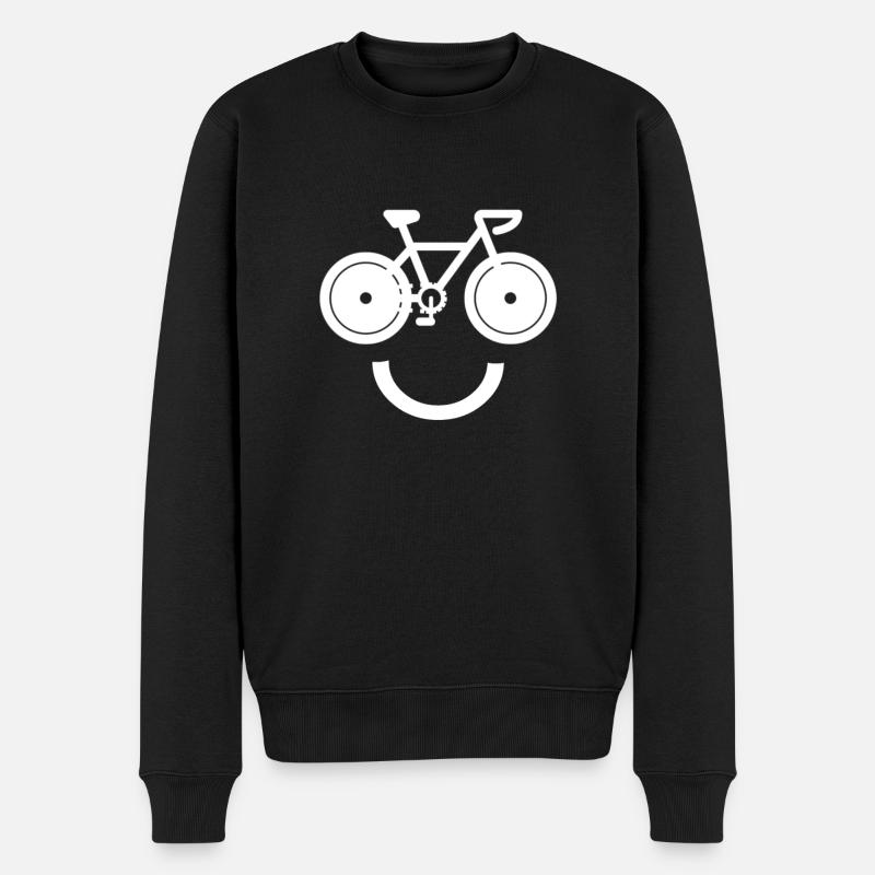 Fahrrad Gesicht - Männer Premium Bio Pullover - Schwarz
