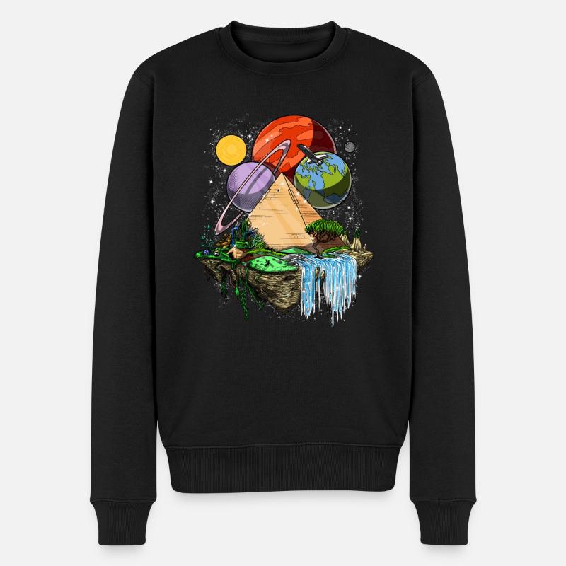 Alte Verschwörung der ägyptischen Pyramiden-Weltraumausländer - Männer Premium Bio Pullover - Schwarz