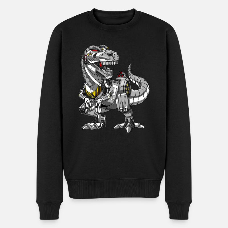 Monstre robot dinosaure t-rex - Pull Premium bio Homme - noir